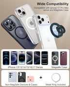 Mag Safe Phone Grip for iPhone 17 Pro Max Apple MagSafe Kickstand, Magnetic Finger Ring Holder,Foldable Magnetic Grip Metal Loop Stand MagSafe Car Mount,iPhone 17e/Air/17Pro/16e/16 Pro Max/15/14/13/12