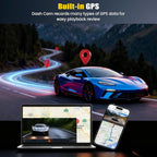 4K Dual Dash Cam Front and Rear, 4K+1080P FHD Car Camera,Dash Camera for Cars Car Camera with GPS WiFi App Control 150° Wide Angle Night Vision G-Sensor Loop Recording 24H Parking Monitoring