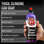 Adam's Polishes Ultra Foam Shampoo 16oz - Our Most Sudsy Car Shampoo Formula Ever - pH Neutral Formula for Safe, Spot Free Cleaning - Ultra Slick Formula, Wont Scratch or Leave Water Spots