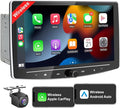 Double Din Car Stereo Wireless Apple CarPlay Android Auto,10 in Android Car Radio Head Unit with QLED Touchscreen, Bluetooth,WiFi, GPS Navigation, FM/USB/SWC/AUX/Subwoofer