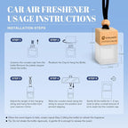 Car Air Freshener Hanging, 3 Pcs Cotton Fresh, Fresh Linen, Cardamom & Cedar, Car Scent Air Fresheners Diffuser for Car, 45+ days Long Lasting Fragrance, 0.27 FL OZ/8ML