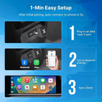 2026 X1 USB-A Wireless CarPlay Android Auto Adapter 2-in-1, Alloy & 2.5D Glass Build Mini Car Play Dongle, Wired to Wireless Converter, Dual 5G Chips, OTA, Plug & Play, for iPhone & Android Phone