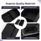LUWU 2025 2026 Lexus RX350 Center Console Organizer for 2023 2024 2025 2026 Lexus RX350/RX450/RX500 Accessories Armrest Console Storage Box Glove Organizer Tray Silicone Material 2-Pack (Black)