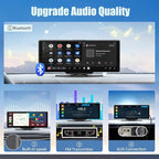 Wireless Apple Carplay Screen for Car,11.26" Portable Car Play & Android Auto Touch Screen, Upgraded Car Stereo with 4K Dash Cam,Backup Camera/Mirror Link/Voice Control/GPS/AUX/FM for All Vehicles
