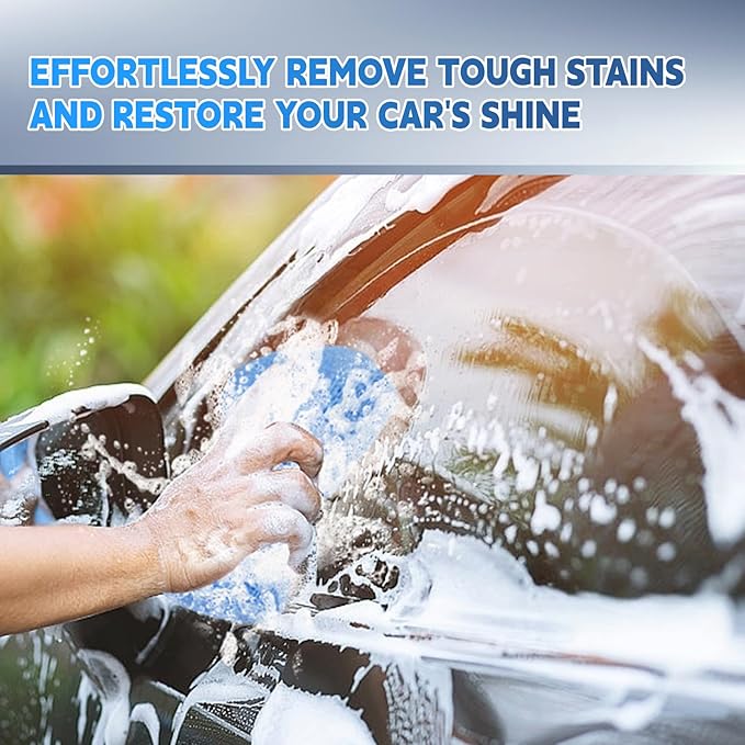 12-Pack Car Wash Sponge Non-Scratch, Microfiber Wax Applicator Pads, Ceramic Coating Foam Scrub Pads, Car Detailing Supplies for Cleaning, Waxing, Sealant & Conditioner Application