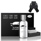 10H Nano Ceramic Coating for Cars, 50ML High Gloss Anti-Scratch SiO2 Ceramic Car Coating Kit, Plastic, Glass, Wheel Polishing, Hydrophobic, Long Lasting Protection