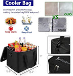 Collapsible Trunk Organizer for Car with Insulated Leak proof Cooler Bag, 3 Compartments SUV Cargo Organizer Removable Dividers, 5 in1 Car Storage Organizer with Foldable Lid,2 Tie-Down Straps(Black)
