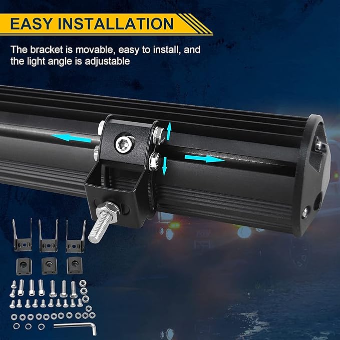 AUXTINGS 40 inch 540W LED Light Bar Triple Row Spot Flood Combo Beam Off Road Lights Waterproof Work Light with Wiring Harness for Jeep Trucks SUV ATV UTV Boat Lights, 12V 24V