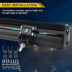 AUXTINGS 34 inch 468W LED Light Bar Triple Row Spot Flood Combo Beam Off Road Lights Waterproof Work Light with Wiring Harness for Jeep Trucks SUV ATV UTV Boat Lights, 12V 24V
