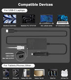 Laptop Car Charger 100W, USB C Port – Replacement for MacBook Pro/Air, Dell, HP, Lenovo,ASUS, Acer - with Extra USB-A Port for Tablets, Phones, Earbuds and More Other USBC Devices Computer AC Adapter
