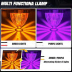 8-Pack Dual Color Watermelon Lights LED Strobe & Steady Cab Roof Clearance Marker Warning Lights Amber Purple Side Marker Lamp with Bezel for Truck Trailer RV Off-Road Vehicle