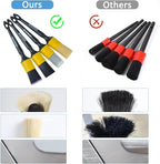 MVEQRRN 4pcs Car Detailing Brush Set, Boars Hair, Ultra Soft, No Scratch, Interior & Exterior, Includes 4 Different Brushes, Ergonomic Design, Multi-use for Vehicle, Bicycle, Motorcycle, Boat