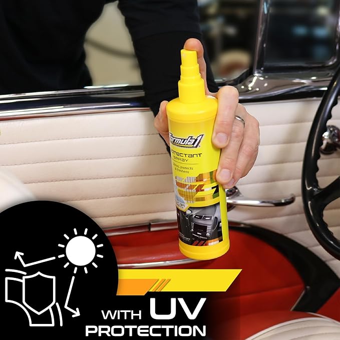 Formula 1 Interior Detailing Protectant Spray, Car Interior Cleaner with UV Protection, Non Greasy Formula, Safe for Vinyl, Rubber, Plastic, & Dashboard - 10oz
