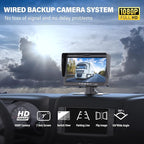 Upgrade Dual Backup Camera Monitor Kit 7" HD 1080P Monitor IP69 Waterproof Rearview Reversing Rear View Camera for Truck Trailer Semi-Trailer Box Truck RV Pickup Truck Easy Installation (TZ102)