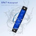 Sun Walker 8 PCS LED Rock Strip Lights, 3.77 Inch Waterproof 6 LED Car Side Marker Clearance Lamps, Wheel Fender Well Lighting Kits Exterior Underglows for Car Truck Trailer (Blue)