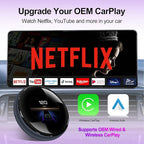 CarPlay Magic AI Box with 3.2” Touchscreen, Supports OEM Wired & Wireless CarPlay, Android 14 Wireless CarPlay & Android Auto for BMW, Mercedes, Audi, Porsche, Netflix YouTube, 4G LTE, Plug & Play