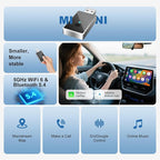 Wireless CarPlay Adapter for iPhone - Carplay&Android Auto Wireless Adapter Convert Wired to Wire-Less Carplay Dongle Fast Setup No Latency for Cars with Built-in Car-Play
