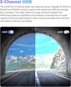 VIOFO A229 Pro 3 Channel 4K HDR Dash Cam, Dual STARVIS 2 Sensors IMX678 & IMX675, 4K+2K+1080P Front Inside and Rear Triple Car Camera, 5GHz WiFi GPS, Voice Control, 24H Parking Mode