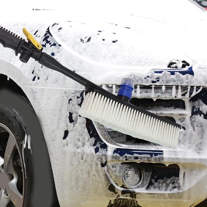 harayaa Car Wash Brush with Soap Dispenser with Cleaning Liquid for Glass Auto