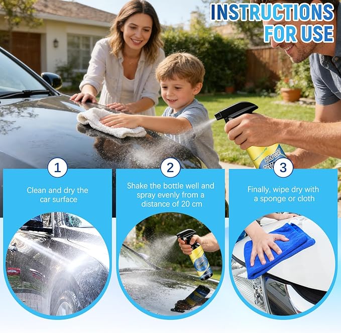 2Pcs Nano Quick Coat Restore Coating Spray,2026 New Advanced Automobile Quick-Acting Coating Agent,Quick Effect CoatingAgent Spray with Waterless Wash Polish & Paint Protection Long-Lasting Car