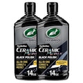 Turtle Wax Hybrid Solutions Ceramic Acrylic Black Car Polish and Wax, Car Scratch Remover & Car Paint Restorer for Black Cars, Deep Shine, Ceramic Coating Protection & Water Beading, 14 oz (Pack of 2)