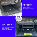 2025 2026 Civic Double Center Console Organizer Tray for 2022-2026 Honda Civic 11th Gen Sedan Hatchback LX EX Sport 2025 Accessories Civic 2026 Central Console Organizer Insert Tray(2pcs)