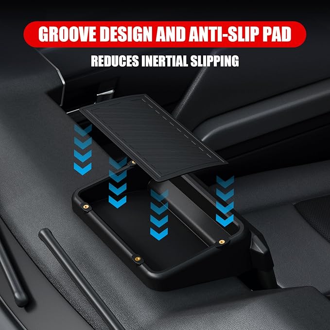 Dashboard Behind Screen (8-Inch) Storage Box for 2026 2025 2024 Toyota Tacoma & 2025 2026 4runner Accessories, Center Console Organizer Tray with Anti-Slid Pad for 4th Gen Tacoma (8 Inch Screen only)