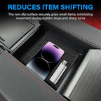 Center Console Tray Liner for Toyota Tundra Accessories 2022-2025 2026 for Sequoia Accessories 2023-2025 2026 Console Organizer Liner Anti-Slip Silicone (1 Piece)