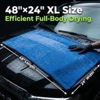 3-Pack Color-Coded Car Drying Towels (48"x24"/14"x24"/10"x10") 1200GSM Dual-Sided Twisted Loop & Coral Fleece - One Pass Save Time, Streak-Free, Scratch-Free for Cars, Trucks, SUVs