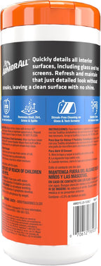 Armor All Car Detailer Wipes by Armor All, Interior Car Wipes for Dirt and Dust, 25 Count