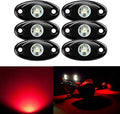 6 Pods LED Rock Lights, Ampper Waterproof LED Neon Underglow Light for Car Truck ATV UTV SUV Offroad Boat Underbody Glow Trail Rig Lamp (Red)
