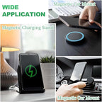 PATIKIL Universal CD Stripe Magnetic Adapter Ring, 4 Pcs Ultra-Thin Sticker Ring Adhesive Nickel-Iron Alloy for Phone Cases Holder Wireless Charging Car Mount Kit, Green