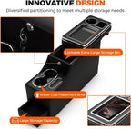 Center Console Between Seat Organizer for Minivans,SUVs,Middle Van Console Floor Console Organizer Storage Box with Phone Holder,Drawers&Cup Holders,for SUVs Console Organizer Storage Box with Locking