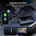 Wireless CarPlay Adapter, Magic AI Box with Dual-WiFi Stability, 4GB+32GB Enjoy Video & Music Apps, Navigation, AI Voice, Plug & Play for Factory Wired CarPlay