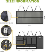 SugarFox Backseat Hanging Trunk Organizer for SUVs, Cars, Trucks & MPVs | Multi-Pocket Storage with Anti-Slip Straps | Space-Saving Auto Accessory | Gift for Drivers | Black, 37.8" x 18.1" - K230