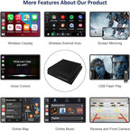 Road Top Wireless CarPlay & Android Auto Adapter for Mercedes-Benz C/E/GLK/ML/CLA/GLA 2012-2015 NTG4.5 System, Plug & Play Retrofit Module, Bluetooth, Siri, Mirror Link, Backup Camera Support