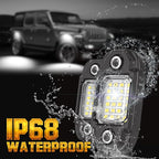 6Pods White Rock Lights 24 LEDs Chips Neon Trail Rig Lamp Underglow Lighting for Cars Trucks SUV ATV (White)