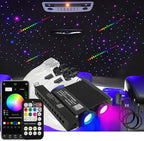 Car Home AKEPO Shooting Star 32W Dual-Head 2 Light Color RGBW Fiber Optic Lights, 920pcs of Mixed 3 Dia. Optical Fibers in 9.8ft+ Small Size Music Activated Fiber Optic Star Ceiling Sky Light Kit