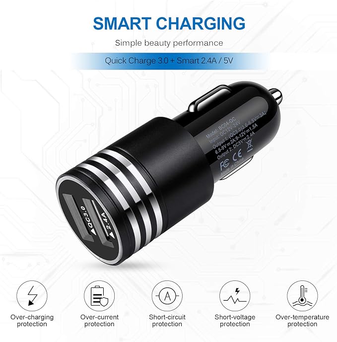 USB C Fast Charger for Samsung Galaxy S26/S25/S24/S23/S22/S21 Ultra/S20 Note 20 A57 A37 A17 A56 A16 A35 A54 A13 A53 A12 A32 A21 A51 A71 A50,Quick Charge 3.0 Wall Charger Car Adapter 6FT Type C Cable
