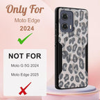 for Moto Edge 2024 Case - Compatible with MagSafe Women Girls Cute Magnetic Protective Phone Cover Cool Fun Unique Leopard Heavy Duty Shockproof Design for Motorola Moto Edge 2024 Cases