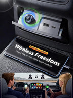 Wireless CarPlay Adapter & Android Auto Adapter, One-Click User Switch, Fast & Stable, Converts Wired to Wireless, Stable Connection Car Play Dongle for iOS 10+ / Android 11+ (Purple)