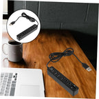 Angoily 6-Port USB Hub Card Reader Multi-Port USB Splitter for Laptops and Desktops 1m Extension Cable Compact and Portable Design