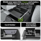 Muslogy Center Console Organizer Compatible with 2024 2025 2026 Toyota Tacoma Accessories Interior Storage Box Insert Tray Phone Pocket(Console Organizer+Hanging Storage Hidden Box+Door Inserts Box)