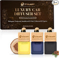 Car Air Freshener Hanging, 3 Pcs Teakwood Mahogany, Sandalwood & Oud, Cedarwood & Cypress, Wooden Scent Air Fresheners Diffuser for Car, 45+ days Long Lasting Fragrance, 0.27 FL OZ/8ML