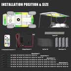 6PCS Golf Cart Underglow LED Light Kit with Built-in 12V-80V Reducer & Canopy Lights, APP & Remote Control, Sound Active Music Sync, IP67 Waterproof, Battery Drain Protect, for EZGO Yamaha Club Car