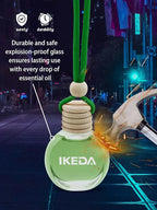 Ikeda Car Air Freshener: Hanging Car Smell Air Freshener | 10ml Hanging Car Perfume | Long Lasting Fragrance | Strong Scents Diffuser for Auto Home (Green tea)