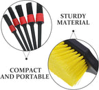Ipetboom 9pcs Car Wheel Cleaning Brush Set, Auto Detailing Brushes for Tires, Dashboard, Air Vents, and Exterior Surfaces, Soft Bristle Kit for Vehicle Interior and Exterior Care