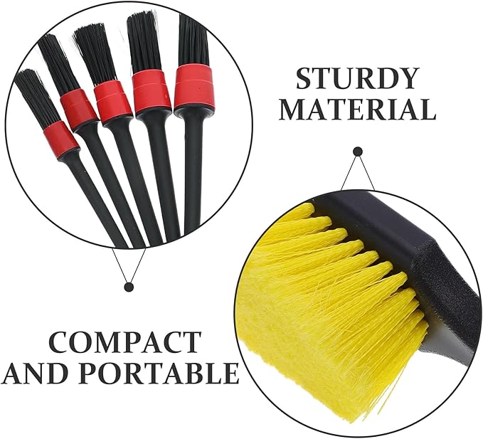Ipetboom 9pcs Car Wheel Cleaning Brush Set, Auto Detailing Brushes for Tires, Dashboard, Air Vents, and Exterior Surfaces, Soft Bristle Kit for Vehicle Interior and Exterior Care