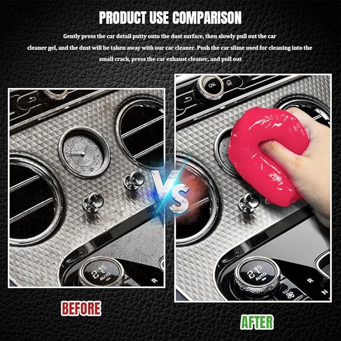 Car Cleaning Gel, Car Cleaning Supplies, Car Cleaning Putty, Universal Car Cleaning Kit Auto Detailing Tools Car Accessories Fit for Automotive, Keyboard, Camera, Printers (Pink, 2PCS)