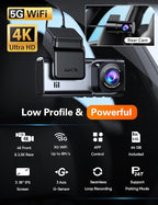 Navycrest 4K+2.5K WiFi Dash Cam Front and Rear, Built-in 5G WiFi, Free 64GB Card, Dash Camera for Cars, Dual Dashcam, G-Sensor, 24/7 Parking Mode, 3'' IPS Screen, Loop Recording, WDR Silver